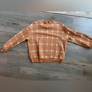 Women's Brown Checkered Sweatshirt